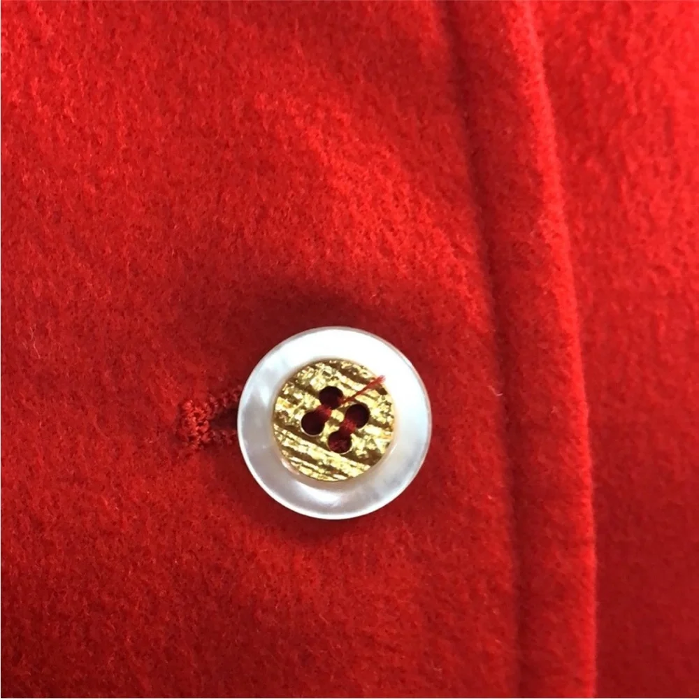 Valentino Red Round-Neck Button-Front Long Jacket - Picture 5 of 10
